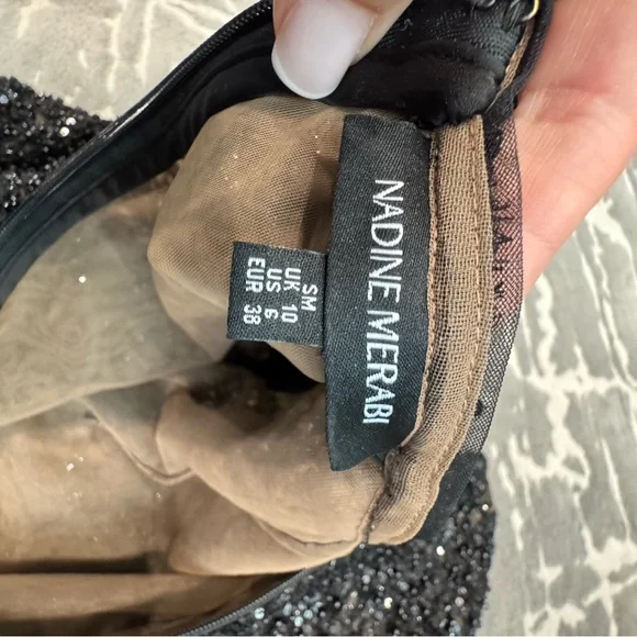 Used NADINE MERABI Black Edie Dress size SM - Picture 4 of 7